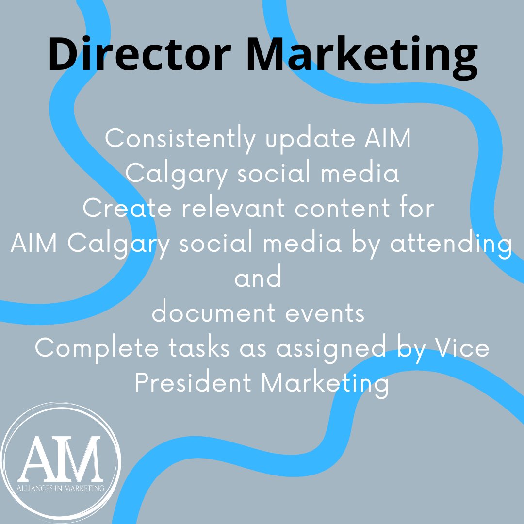 aimcalgary's tweet photo. Are you in undergrad and looking join a student club? Alliances in Marketing is recruiting. Entry levels jobs are becoming more and more demanding, requiring years of experience. Join AIM and get a head start. Apply today with the link in our bio. Deadline is
October 13 2021. https://t.co/trODG3ZNGN