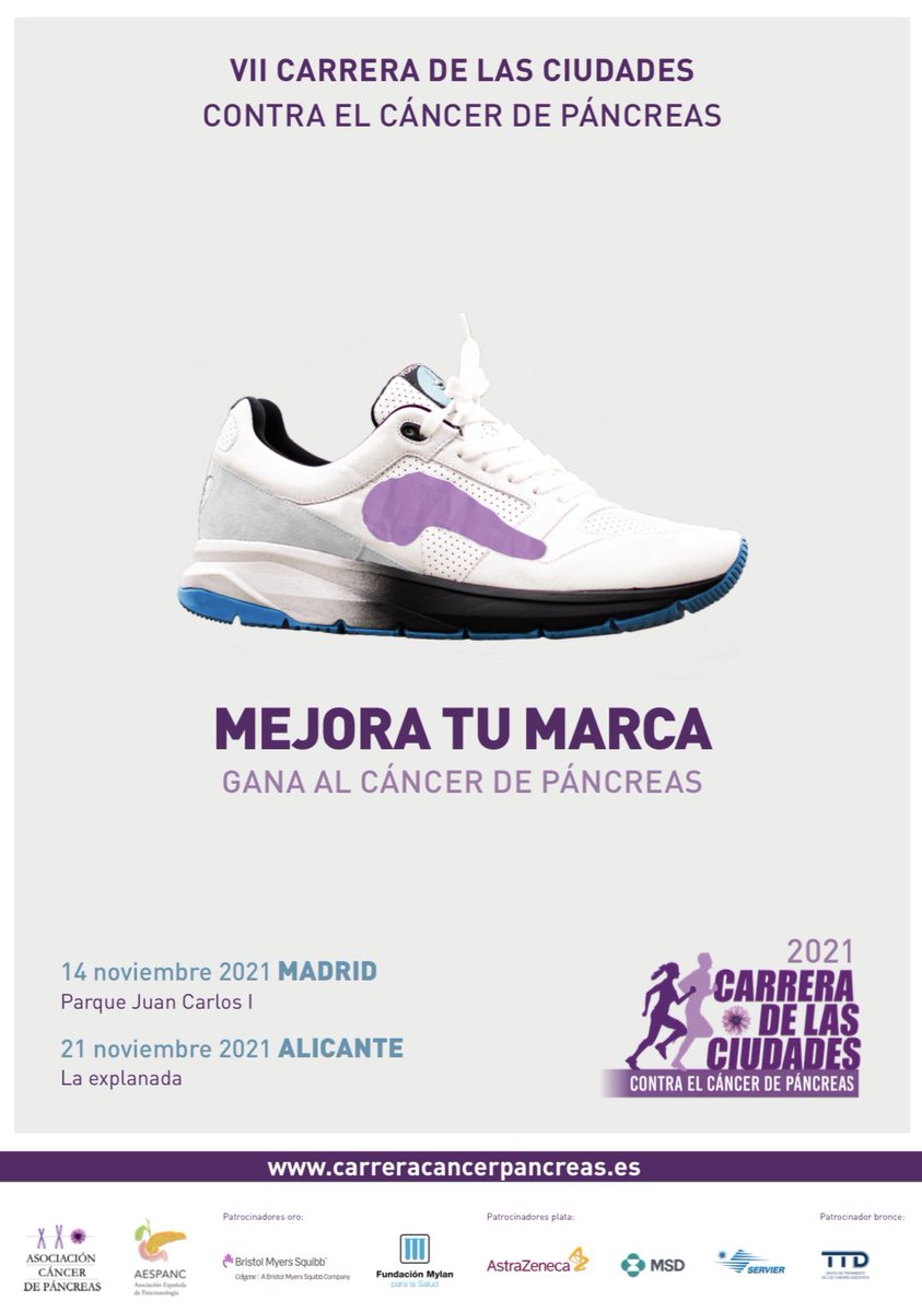 DeMadaria's tweet photo. Madrileños y alicantinos, tenemos una cita con la investigación en cáncer de páncreas el 14 y el 21 de noviembre
Anda, corre o dona para intentar avanzar en mejorar el pronóstico de los más de 8.000 personas diagnosticadas cada año en España https://t.co/r7KW7DiUBW https://t.co/RhL5mjAVSW