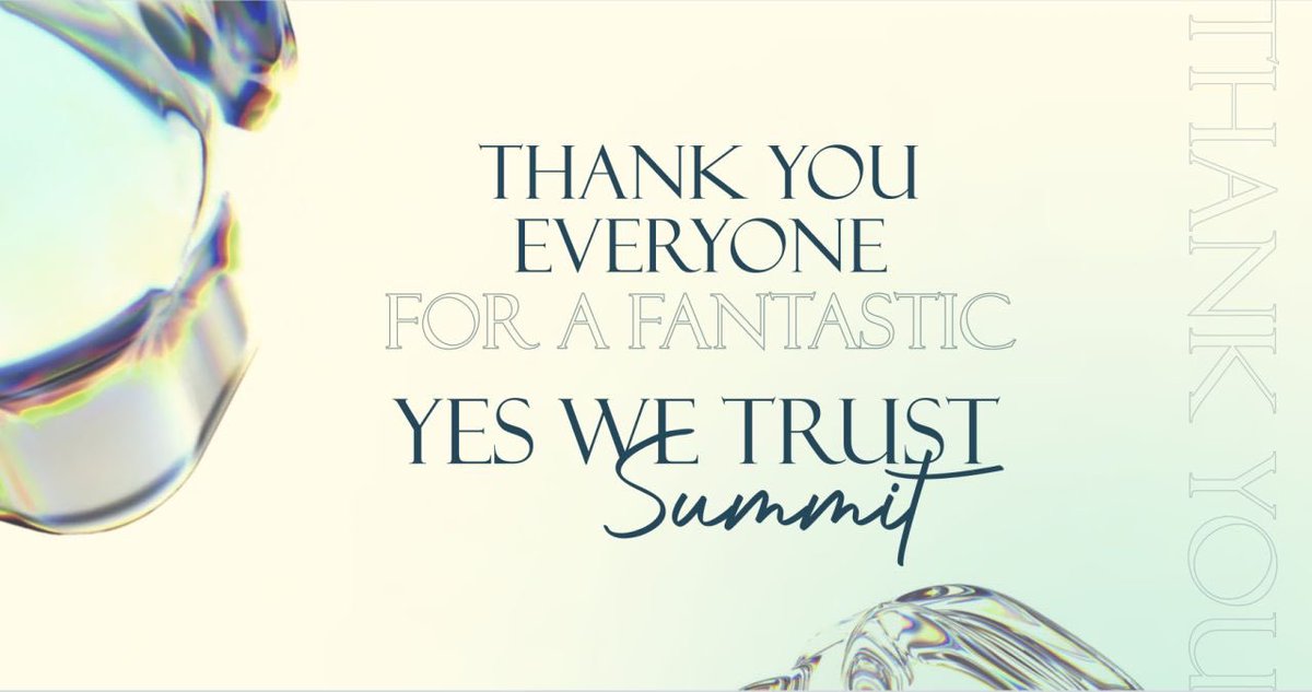 📢 Yes We Trust Summit:Thank you for coming! 📢

It’s with both sadness and happiness that we write this. Sadness that the inaugural YWT Summit is over,but happiness that it was a fantastic event, and will return even better next year! 

We would like to give a massive thank you!