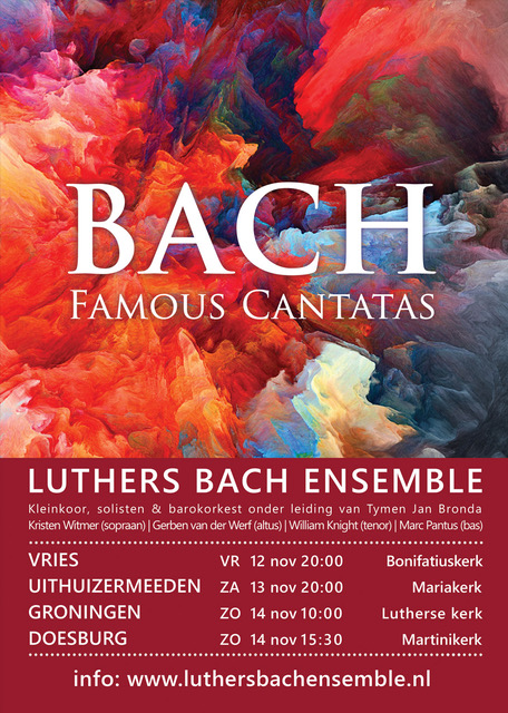 Op 13 november komt het <a href="/LuthersBach/">LuthersBachEnsemble</a> naar Uithuizermeeden! Op het programma staan drie prachtige, beroemde cantates.

Voor meer info: avondmuziekuithuizermeeden.nl