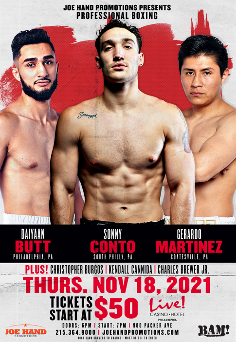 South Philadelphia's own <a href="/SonnyConto/">Sonny</a> returns home Thursday November 18 at <a href="/LiveCasinoPHL/">Live! Casino & Hotel Philadelphia</a> <a href="/JoeHandPromo/">Joe Hand Promotions</a> - mailchi.mp/bf53961881d3/s…