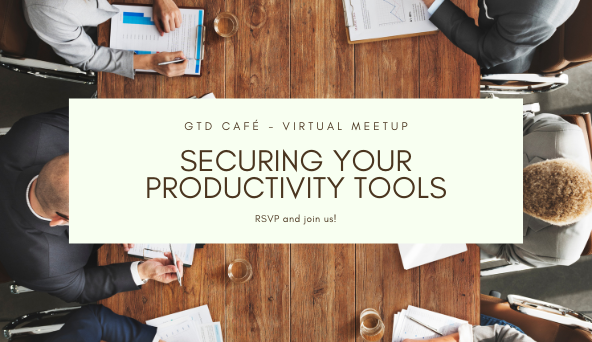 rsidneysmith's tweet photo. Join us for October's GTD Café - Virtual Meetup - "Securing Your Productivity Tools." We will do intros, Productivity Challenges Forum, then a discussion #productivity #cybersecurity. Join/RSVP free: https://t.co/M8sZjg7k5B https://t.co/wL3PxAVSQz