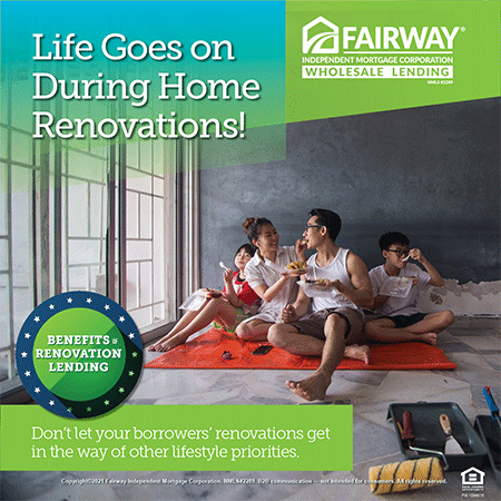 Give your borrowers peace of mind during the renovation process. Renovation lending does the heavy lifting, so they don’t have to. Contact me today to learn how!

#wholesalethefairway #brokerthefairway #renovationbenefits #renovationlending #brokers