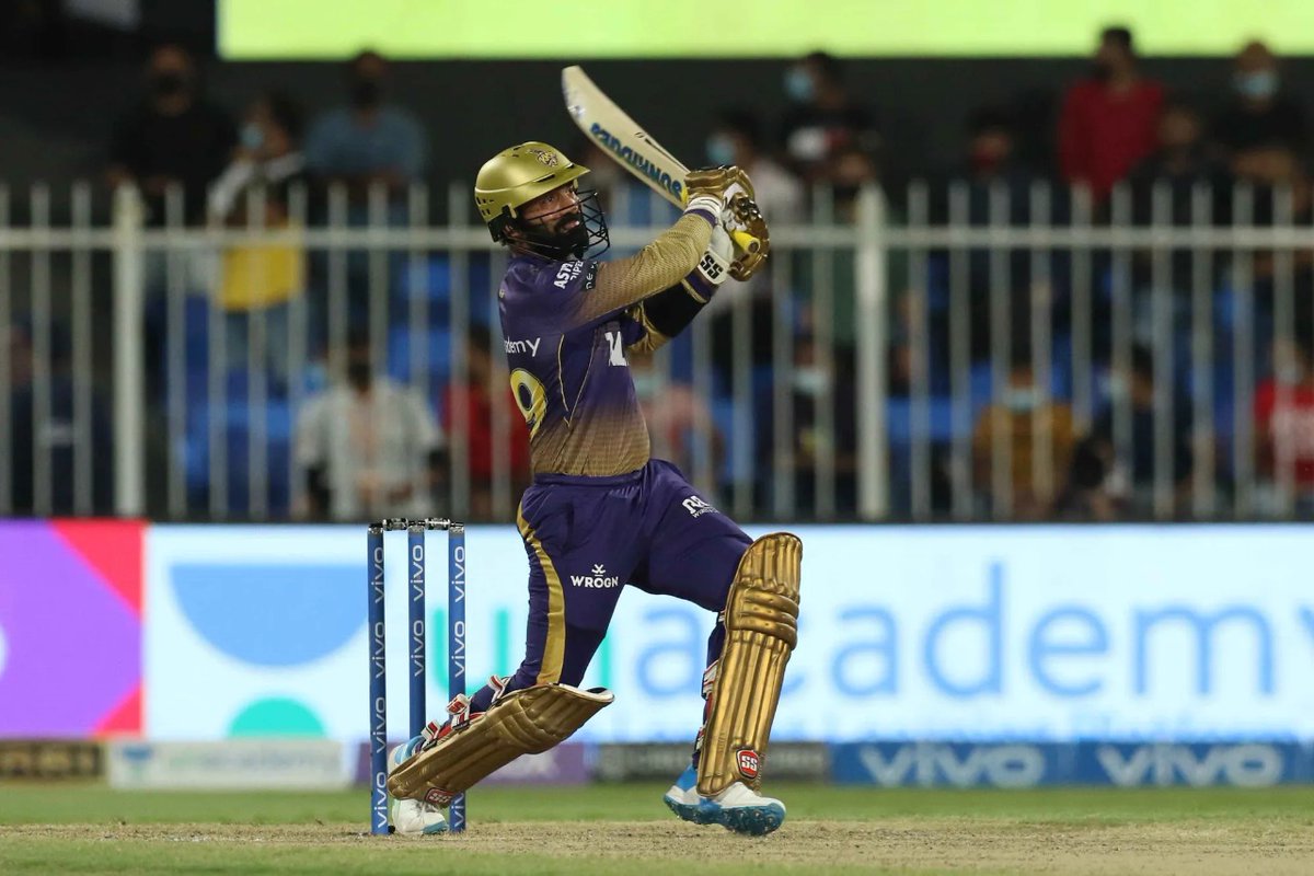 DineshKarthik's tweet photo. Starting with the second phase, not many gave us a chance, but the way the team has come through is amazing!! 💜
#KorboLorboJeetbo 

#KKRvsRR https://t.co/V544uRnJZd