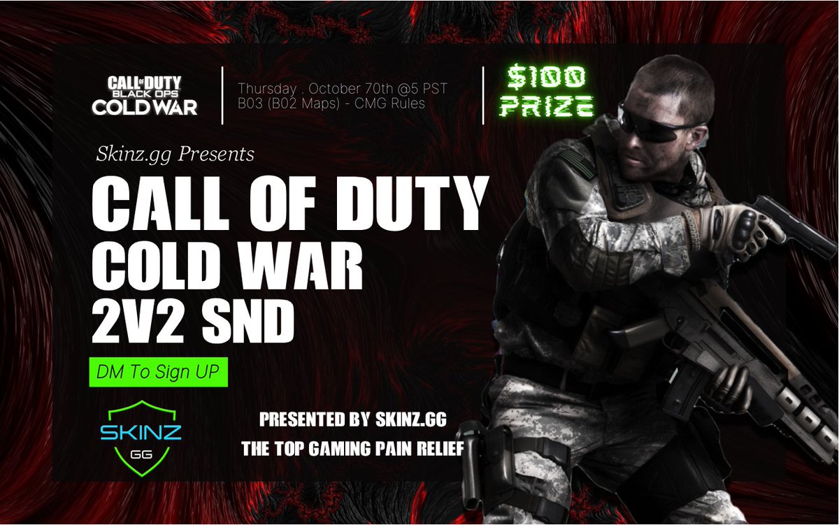 skinz_gg's tweet image. 6 Hours.
DM @CodJFire to sign up. 
#COD #codtourney #codtournament #callofduty #callofdutycoldwar #Callofdutyblackops #winmoney #tournament #videogametournament