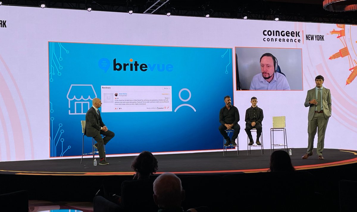 Connor from <a href="/britevue/">Britevue</a> telling everyone how #blockchain can change the online review space.

#CGNewYork