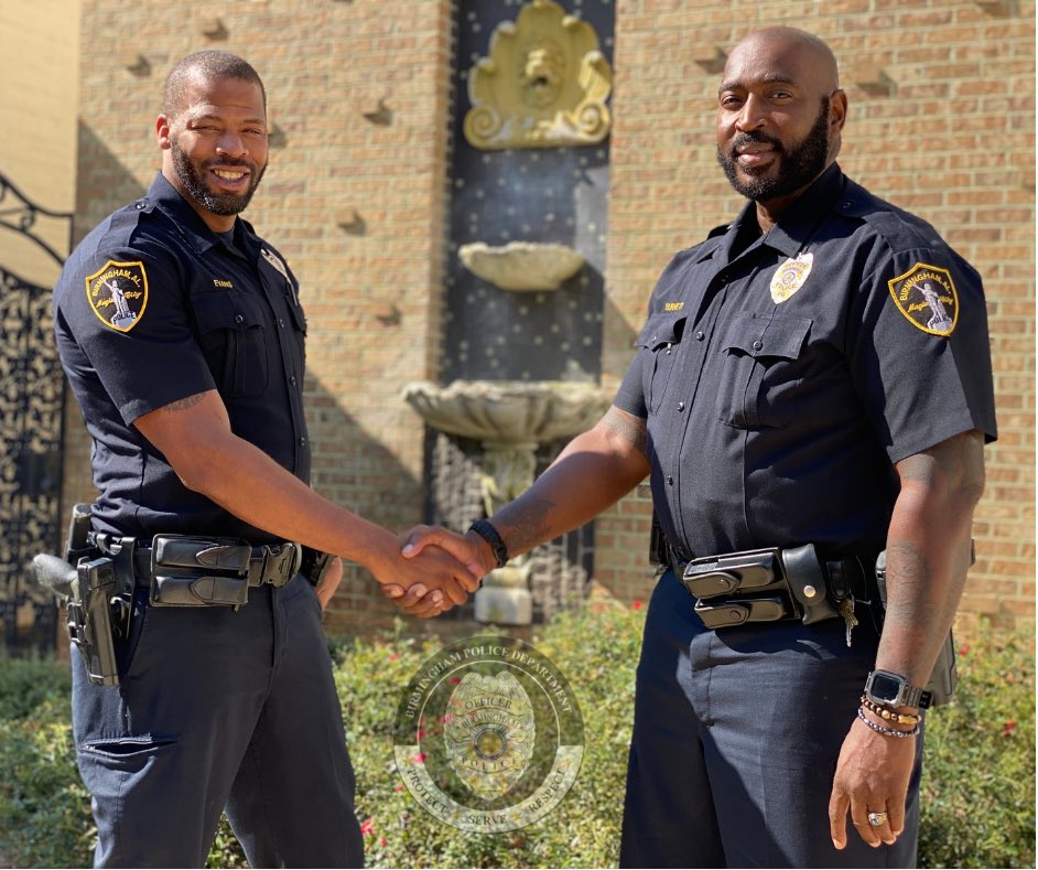 Birmingham Police Officers Evans and Burnett pulled up at 15th Ave North and 28th Street in Norwood last night to discover a vehicle completely submerged in floodwaters. They dove in to see if someone was in the vehicle.