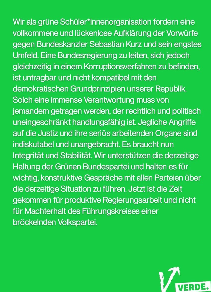 Unser Statement zur aktuellen Lage : 
#verdewien #verdeaktiv
