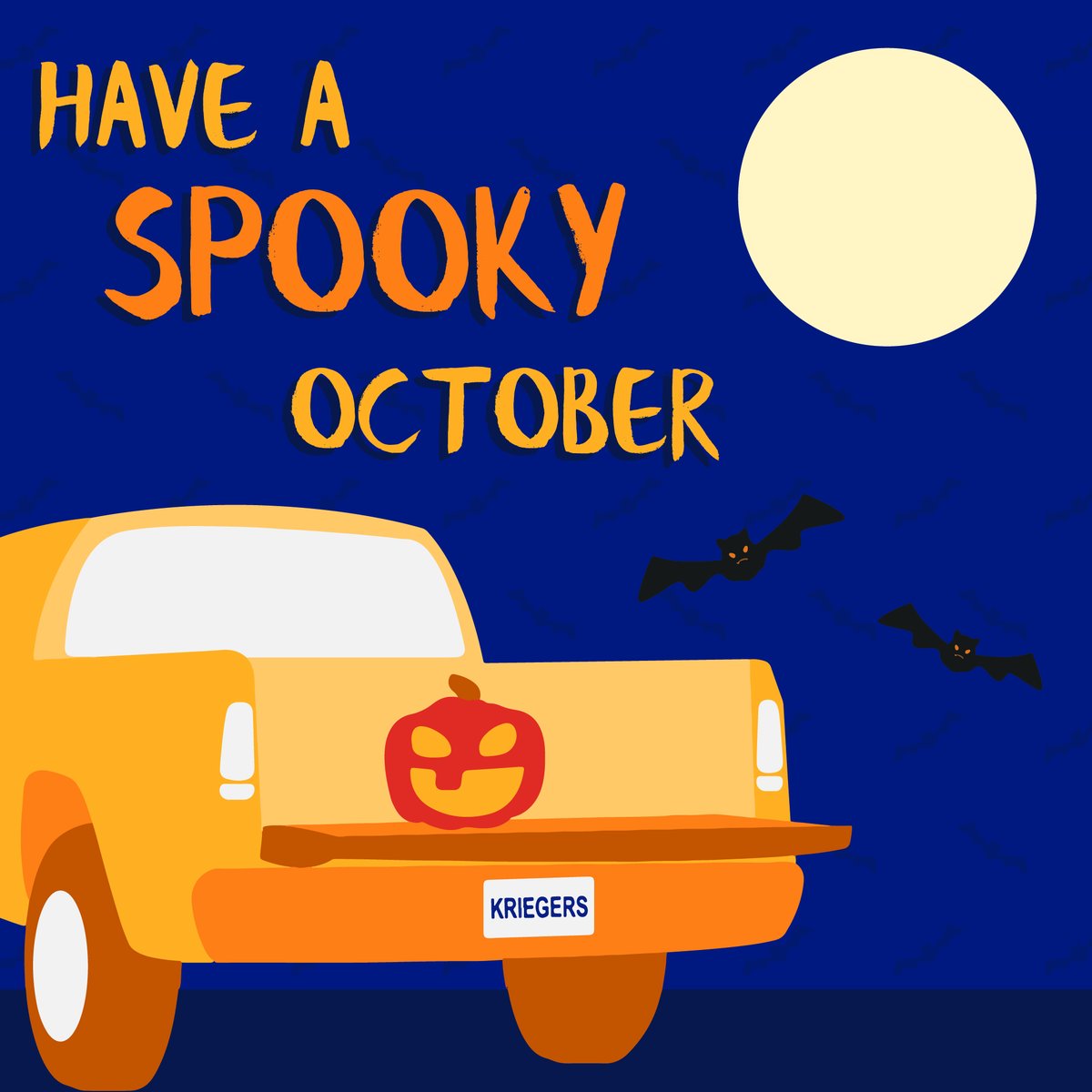KriegerAutoGrp's tweet photo. Kriegers extends you a ghostly greeting this year — have a spooky October! https://t.co/11jgZWHK0Y