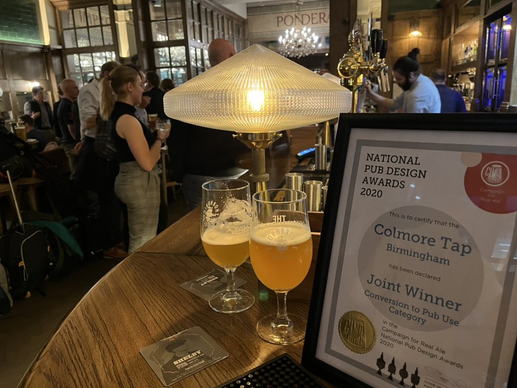 Designing, building and operating pubs with best @thornbridge brewery whilst winning amazing @CAMRA_Official awards! It’s rammed tonight @thecolmoretap and so very grateful to Birmingham for your support.