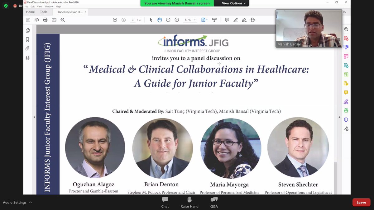 dresratoy's tweet photo. Another great #INFORMS #JFIG Panel on Medical/Clinical Collaborations in #Healthcare is on board right now! https://t.co/MqeHy4gNdk