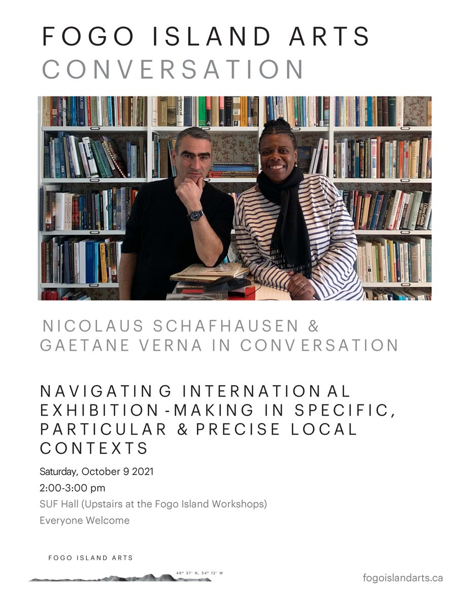 FIA is pleased to announce a public conversation between FIA's Strategic Director Nicolaus Schafhausen &amp; Gaëtane Verna, Director of The Power Plant Contemporary Art Gallery on the 9th of October at the SUF Hall at 2pm.