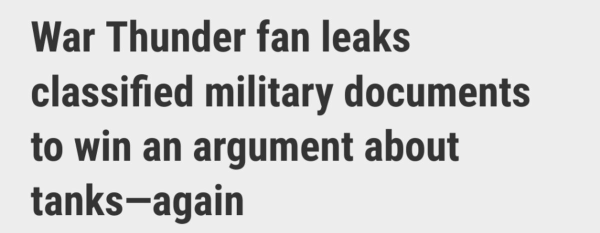 War Thunder fan leaks classified military documents to win an argument about tanks—again
