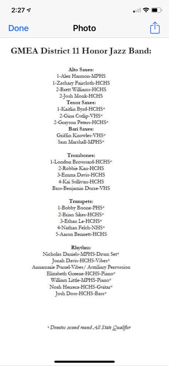 RizerBEARDOWN's tweet photo. Pretty awesome to see so Bears on the GMEA District 11 Honor Jazz Band list. Great job! 🐻⬇️ https://t.co/mPjfGJ74p9
