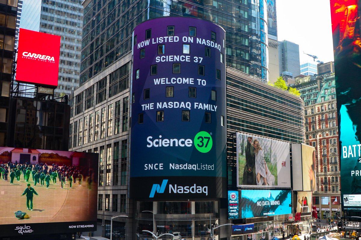 NasdaqExchange's tweet photo. Welcome to the @Nasdaq family, @Science37x! 🎉

$SNCE’s mission is to enable universal access to clinical research for patients &amp; providers in order to accelerate the development of treatments that impact patient’s lives. https://t.co/6BCCFSbPSB