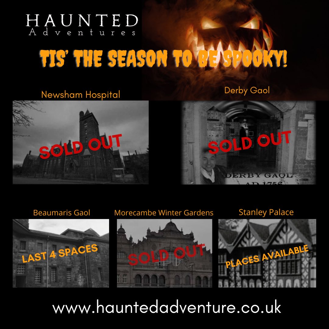 OtherSidePara1's tweet photo. 🦇 🎃𝙊𝙘𝙩𝙤𝙗𝙚𝙧 𝙂𝙝𝙤𝙨𝙩 𝙃𝙪𝙣𝙩𝙨 🎃🦇 

We have limited availability remaining on our October ghost hunts. There’s still time to book our available ghost hunts before they sell out. 

#ghosthuntsuk #paranormal #paranormalinvestigation https://t.co/Ix7ZUEOm34