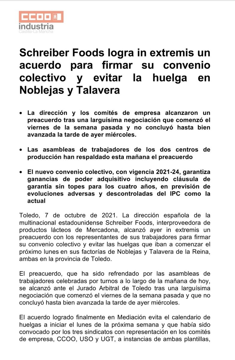 Angel León, secretario acción sindical CCOO CLM tweet media