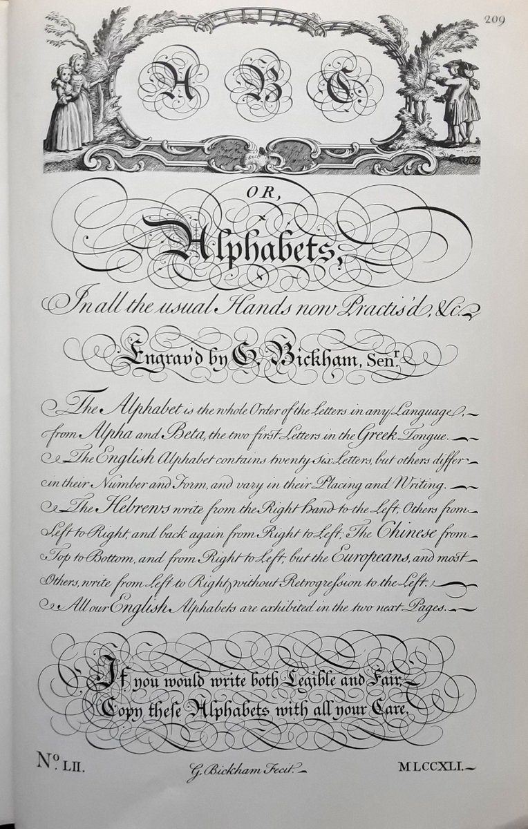 CalligraphyRes1's tweet photo. The Oriental Languages

from The Universal Penman
by George Bickham (et al)
issued in fifty-two parts between 1733 and 1741

(Dover reprint)

#hebrew #arabic #syriac #rabbinical #samaritan #armenian #alphabet #spencerian #colonial #empire #calligraphy #lettering #engraving https://t.co/6R2Oh2TPPM