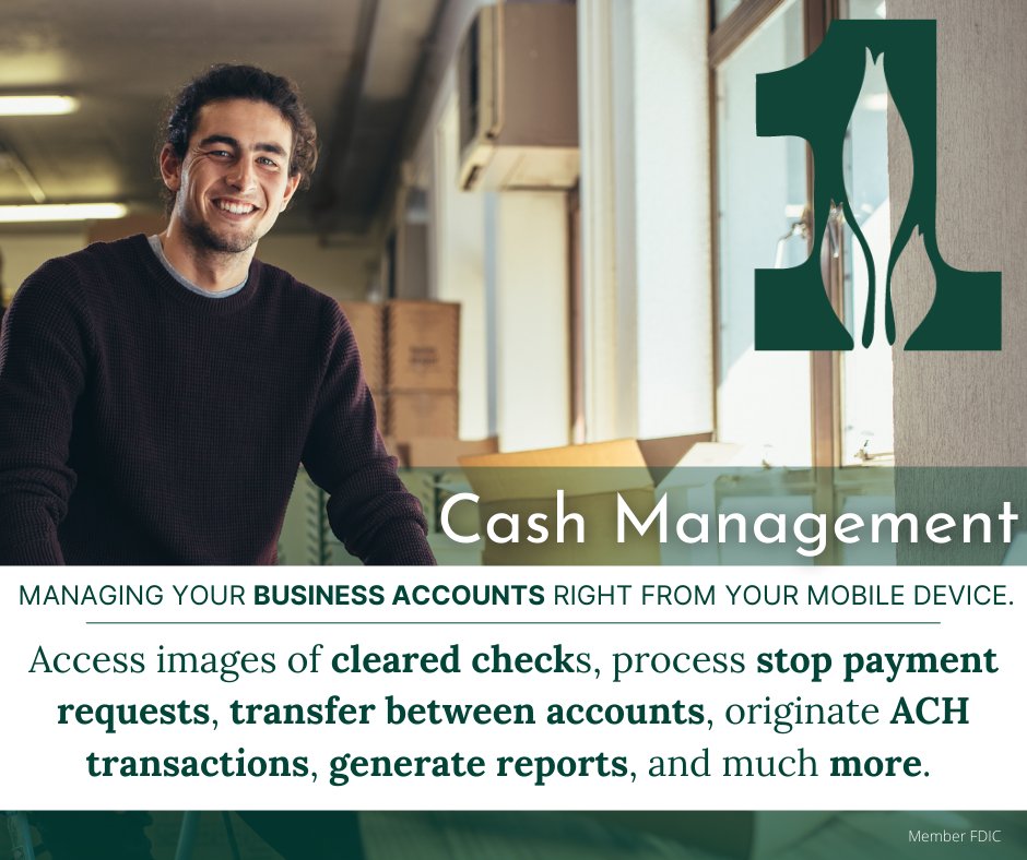 Managing your business's cash can be done on the go and on your own time with our Cash Management service! Check out what services we can offer your business by visiting ffbt.com/business/accou… 👍