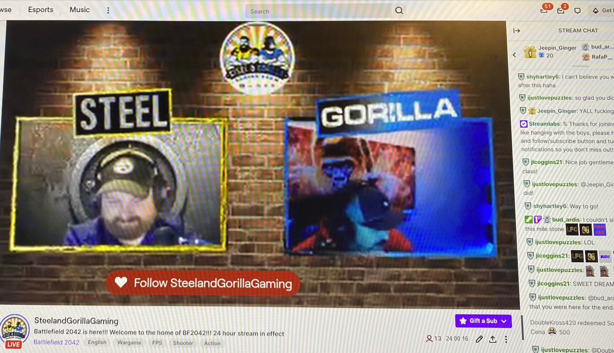 SGGShow's tweet photo. We did it! We played @Battlefiel2042 for 24 hours straight from the second the servers went love. Orbital is beautiful, the guns were awesome but what was the most amazing part of the experience was the love and support from our community. You guys are the best #partypals https://t.co/ZjZws8C6q2
