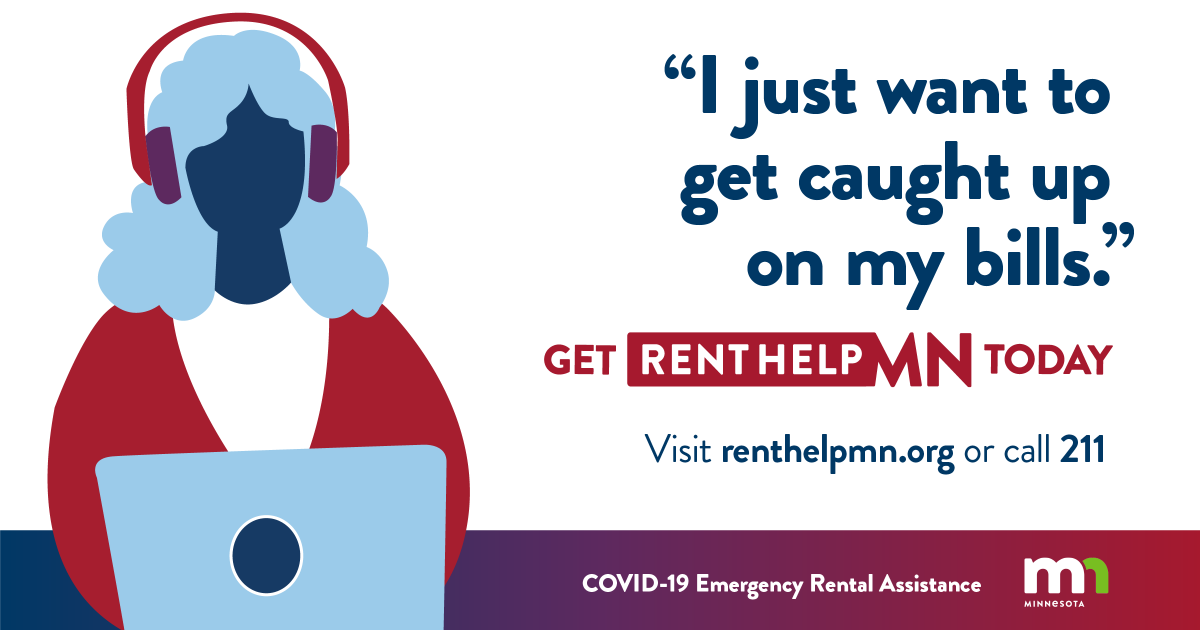 mnhousing's tweet photo. If you are behind on your rent and worried about getting evicted, there’s help. Apply for #RentHelpMN today by visiting https://t.co/gguX4hquRQ or call 211.  There is no deadline to apply. https://t.co/sgDPDhujmV