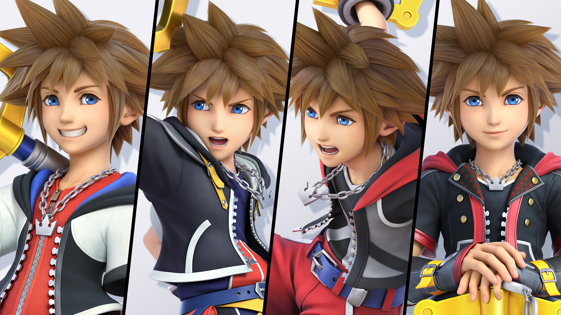 Nintendo Versus Sora S Smashbrosultimate Face Body Shape Are Based On His Look From The Original Kingdom Hearts Game But His P1 P4 Outfits Also Pull From Kingdom Hearts