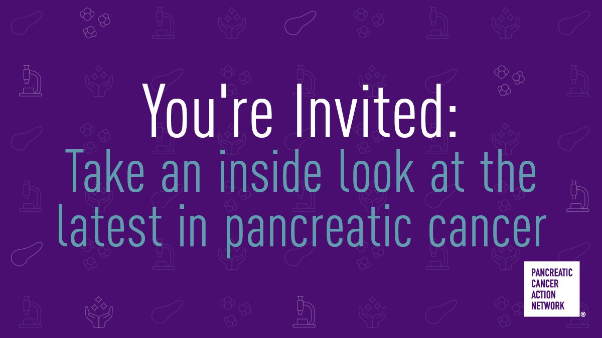 PanCAN's tweet photo. You’re invited to take an inside look at the latest in #pancreaticcancer research. Register for our upcoming webinar on Thursday, 10/21 at 11 a.m. PT/2 p.m. ET to hear highlights about emerging science and research. Don’t miss out! Register today: https://t.co/Dh2AaJkK6a https://t.co/x9BMNz6xaT