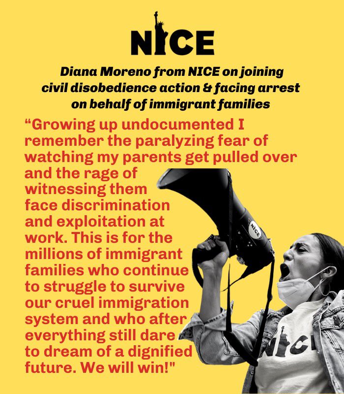 NICE4Workers's tweet photo. Diana and Estefania from @NICE4Workers were just arrested outside the #Whitehouse while participating in an act of civil disobedience for #immigration reform. #WeAreHome #HereToStay https://t.co/eHKIykF8Uu