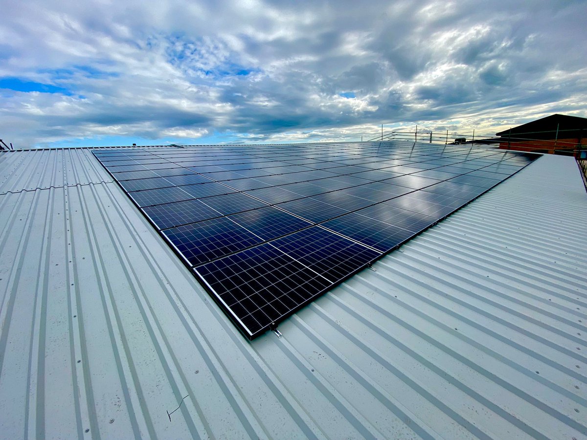 PV Panels on our new facility in Widnes. #carbonzero #greenbuildinggreendoors 🌍