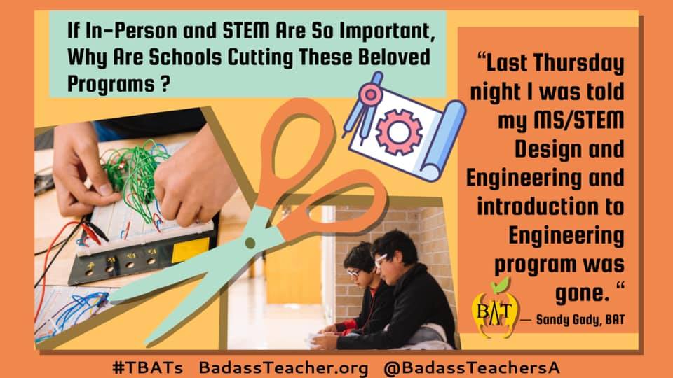 AlabamaBATs (@alabamabats) on Twitter photo High interest classes are needed in schools. For some kids, it's the reason they come to school. That goes for Drama, Music, Industrial & Fine Arts, etc. too. Every child needs to find their niche. More here:
badassteacher.org/bats-blog/if-i⦠#TBATs <a href="/MississippiBAT/">Mississippi BATs</a> <a href="/SoCarolinaBATs/">South Carolina BATs</a> High interest classes are needed in schools. For some kids, it's the reason they come to school. That goes for Drama, Music, Industrial & Fine Arts, etc. too. Every child needs to find their niche. More here:
badassteacher.org/bats-blog/if-i⦠#TBATs <a href="/MississippiBAT/">Mississippi BATs</a> <a href="/SoCarolinaBATs/">South Carolina BATs</a>