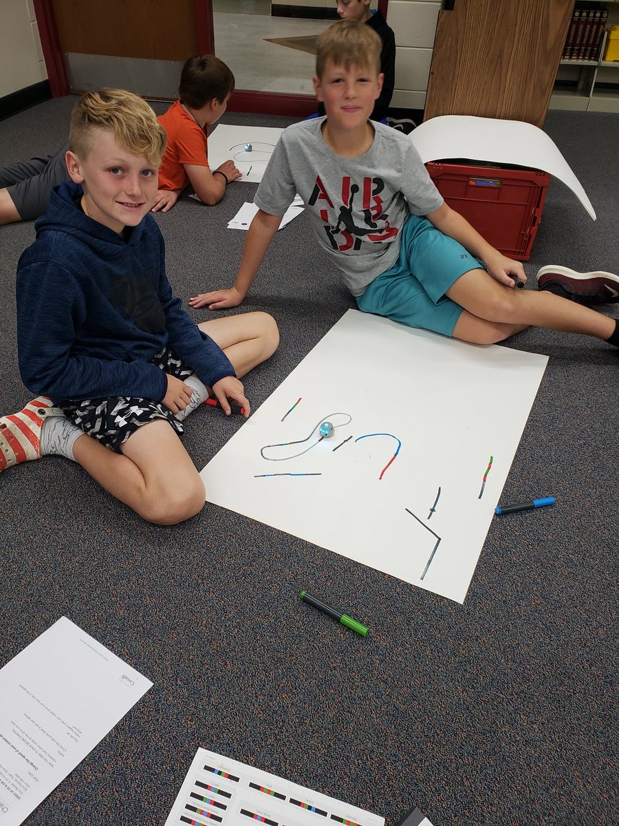 EbertSebert's tweet photo. Sixth grade students used Ozobots for the first time. They designed courses with different color codes for their robots to follow...collaboration, creativity, and coding! #reedsvillesd https://t.co/L83IrhU4se