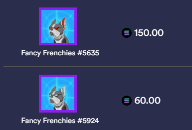 fancyfrenchnft's tweet photo. 🐶Frenchies #5635 | SOLD for 150.00 SOL ($23,310 USD) and Frenchies #5924 | SOLD for 60.00 SOL ($9,324 USD)! 

These Cyborg Frenchies found a loving home.. probably nothing 🚀

#fancyfrenchies #fancyfrenchiestakeover https://t.co/1r90rVQLMW