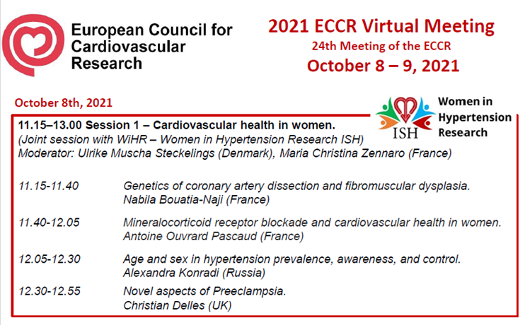 eccr.org (@eccrorg) on Twitter photo ECCR2021 starts tomorrow. Outstanding presentations in cardiovascular health in woman. Join us <a href="/MarkoPoglitsch/">Marko Poglitsch</a> <a href="/rosam_bruno/">Rosa Maria Bruno</a> <a href="/ISHBP/">International Society of Hypertension</a> <a href="/guto_montezano/">Guto Montezano</a> <a href="/AldolabZ/">AldoLab_Zennaro</a> <a href="/LabTouyz/">The Touyz Lab</a> <a href="/GilOrtegaMarta/">Marta Gil Ortega</a> @MSteckelings <a href="/AnaMBriones/">Ana Briones</a> <a href="/kbneves/">Karla Neves</a> <a href="/fjorios/">Francisco Rios</a>
eccr.org ECCR2021 starts tomorrow. Outstanding presentations in cardiovascular health in woman. Join us <a href="/MarkoPoglitsch/">Marko Poglitsch</a> <a href="/rosam_bruno/">Rosa Maria Bruno</a> <a href="/ISHBP/">International Society of Hypertension</a> <a href="/guto_montezano/">Guto Montezano</a> <a href="/AldolabZ/">AldoLab_Zennaro</a> <a href="/LabTouyz/">The Touyz Lab</a> <a href="/GilOrtegaMarta/">Marta Gil Ortega</a> @MSteckelings <a href="/AnaMBriones/">Ana Briones</a> <a href="/kbneves/">Karla Neves</a> <a href="/fjorios/">Francisco Rios</a>
eccr.org