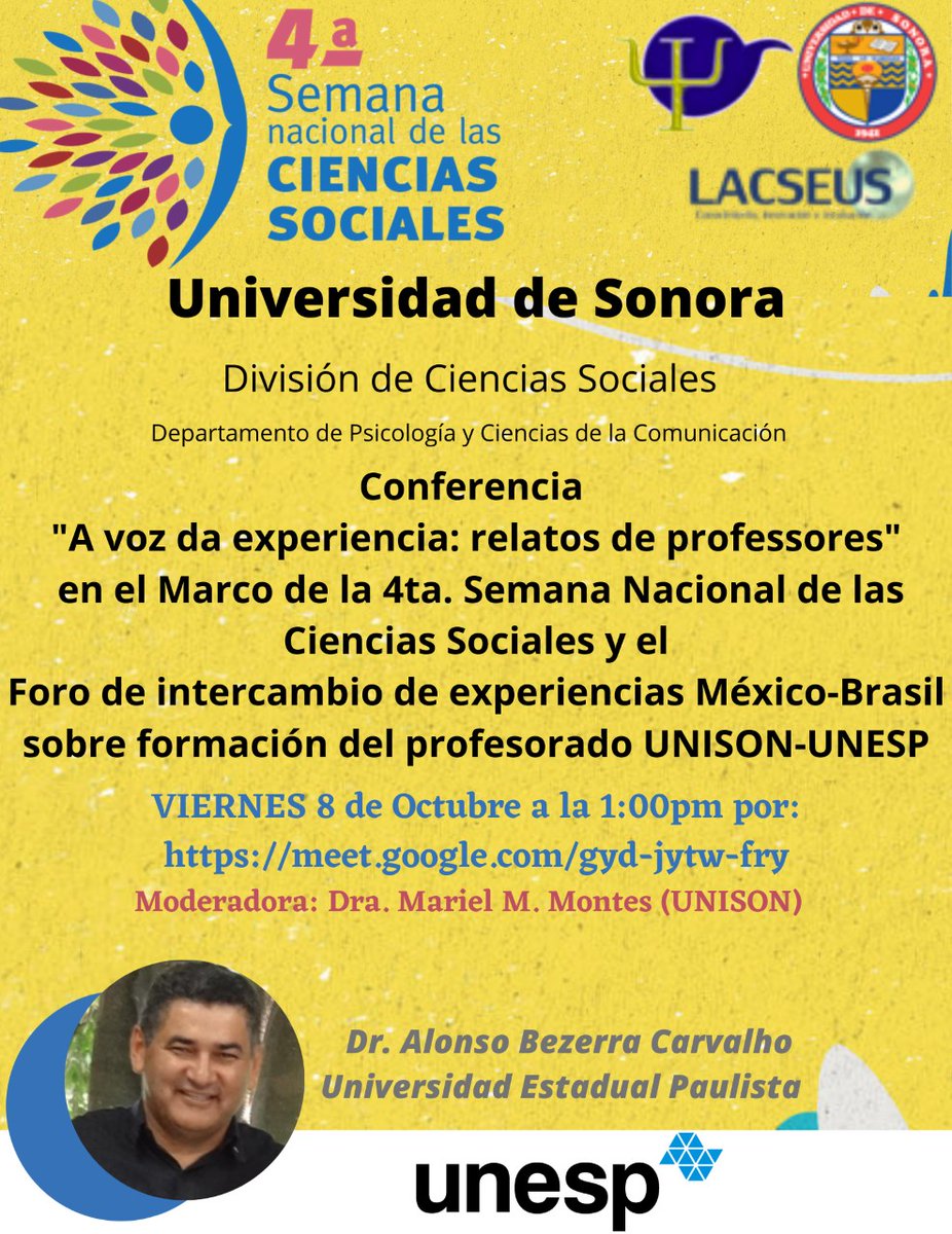 COMECSO's tweet photo. Llegamos a la recta final de la 4a Semana Nacional de las Ciencias Sociales #4SNCS 🙌🥳
Conoce la cartelera de este viernes 8 de octubre
👇
https://t.co/6NaLuplouI
@UAdeC @SoyUnison @elcolegiohgo @conemsmx https://t.co/UdYr8I6Lb9