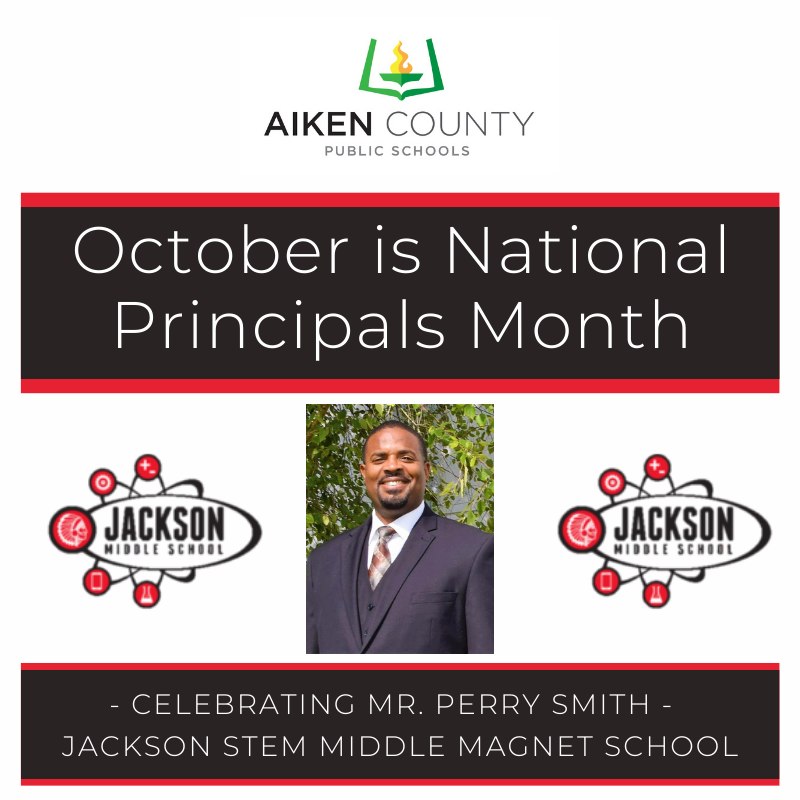 AikenPublicSch's tweet photo. NATIONAL PRINCIPALS MONTH

Mr. Perry Smith, Sr. is the principal of Jackson STEM Magnet Middle School. His philosophy is that every child can learn given the proper environment which he strives for at his school.

Thank you, Mr. Smith!

#ThankAPrincipal

#ACPSD_Leads https://t.co/qd1ZGiLGw5
