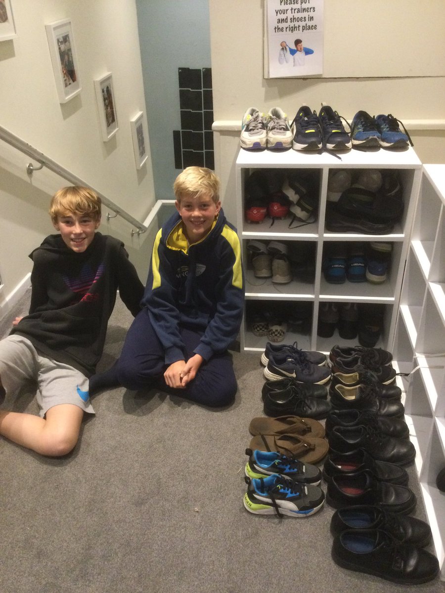 The shoe fairies are at work! It’s like shoe snap on a no technology Thursday #thanksboys #farleighboarding