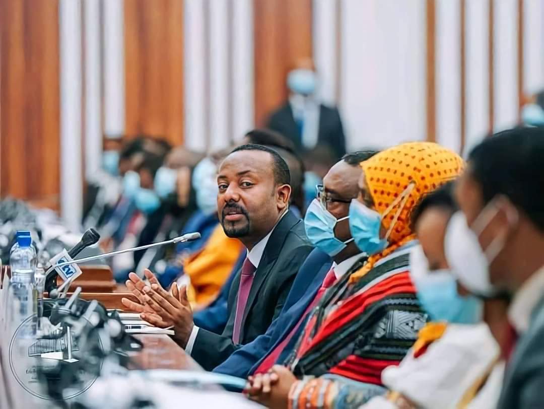 SRS_President's tweet photo. PM Abiy Ahmed Ali @AbiyAhmedAli appointed Adam Farah former speaker of the House of Federation of #Ethiopia  as head of the Prosperity Party office. 

Tesfaye Belijige as the new government whip &amp; Teferi Fikre retains his position as chief of staff of the Prime Minister office. https://t.co/msOz7zzObP