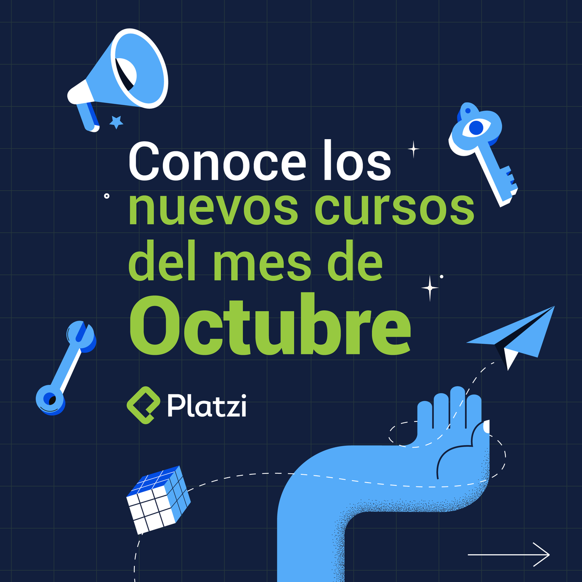 platzi's tweet image. En octubre tenemos casi 50 cursos nuevos para ti 💥

¿Qué vas a estudiar: Desarrollo, Marketing, Habilidades blandas, Inglés, Exchange, Emprendimiento…?