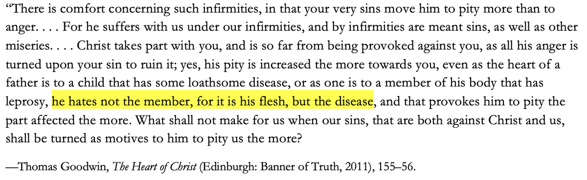 between2worlds's tweet photo. Thomas Goodwin, writing in 1645, on how God can love his sinning children while hating their sin:

HT: @daneortlund, Gentle &amp; Lowly https://t.co/Q7yicqeTv6