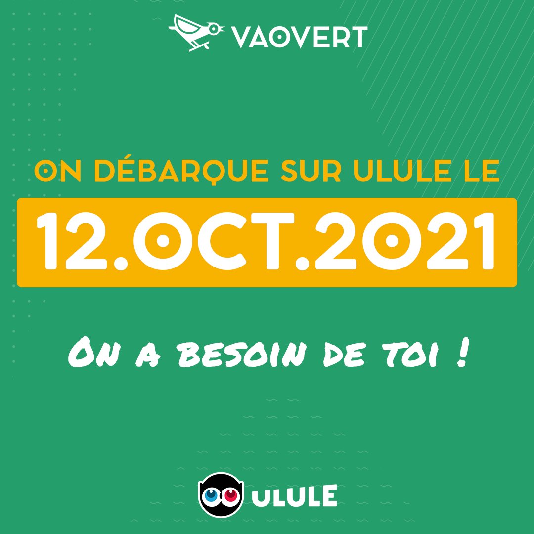 SAVE THE DATE ! Chez <a href="/vaovert/">Vaovert</a> on lance notre #crowdfunding ! On veut proposer une nouvelle façon de voyager qui va au delà du simple hébergement, et pour ça on a besoin de vous ! rdv le 12 octobre sur <a href="/ululeFR/">Ulule FR</a> pour voir ce qu’on vous a préparé. Ça va envoyer du lourd ! #voyage