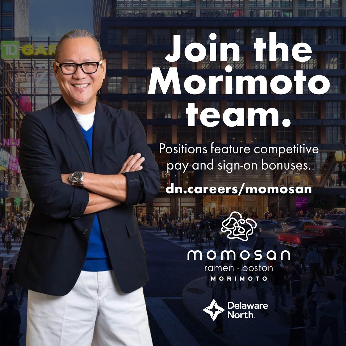 We're ramping up to open @MomosanBoston at #HubHallBoston very soon! This means we are looking to fill several FOH and BOH positions at my newest Momosan location. If you have an interest in the foodservice industry visit the link below to apply today! careers.delawarenorth.com/momosan-boston