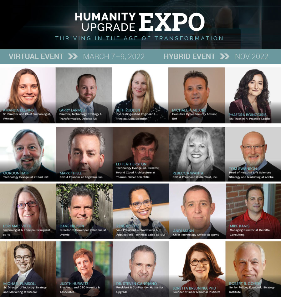 #HUExpo March 2022 conference agenda is shaping up nicely. Looking forward to these great sessions from our amazing faculty line up. Learn from top industry thought leaders. <a href="/IoT2040/">Roger Strukhoff</a>  humanity-upgrade.events/speaker-direct…
 #lifesciences #healthIT #biotech #healthcare