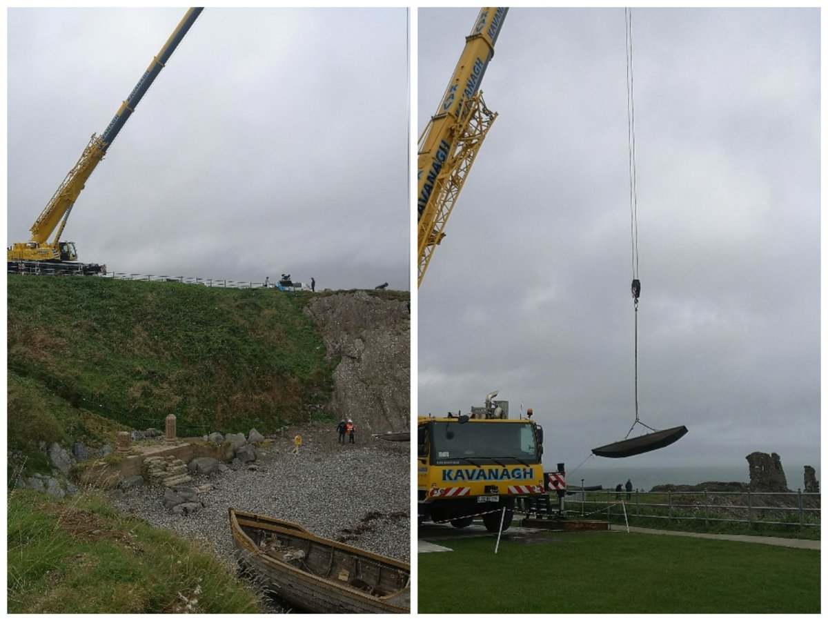 A bit of a different lift in on Black Castle today!! Boats a little older than our lovely cruisers!!!
#movieset 
#lovewicklow