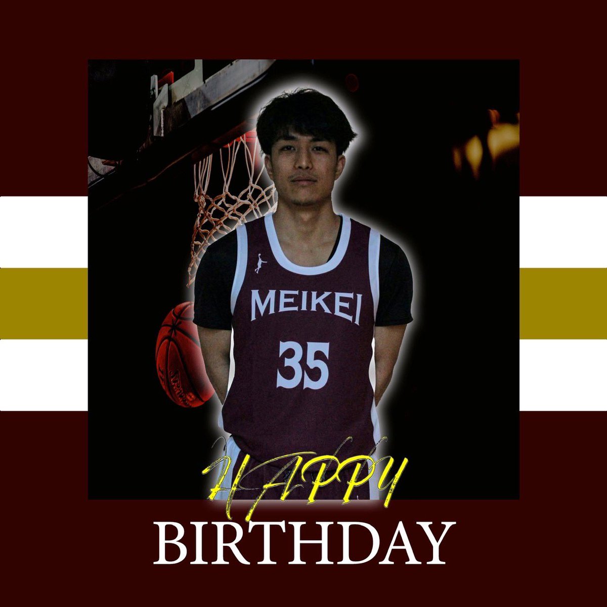 meikei2010's tweet photo. HAPPY BIRTHDAY!!

10/8

4年 末武　真路  SG

豊田大谷高校　出身　176cm

誕生日おめでとう！！

名古屋経済大学バスケ部 インスタグラム✨
@meikeibasket.2010 

#35
#バスケットボール🏀 
#大学バスケ 
#インカレバスケ
#名古屋経済大学 
#名古屋経済大学バスケットボール部 https://t.co/9LkPWelQqW