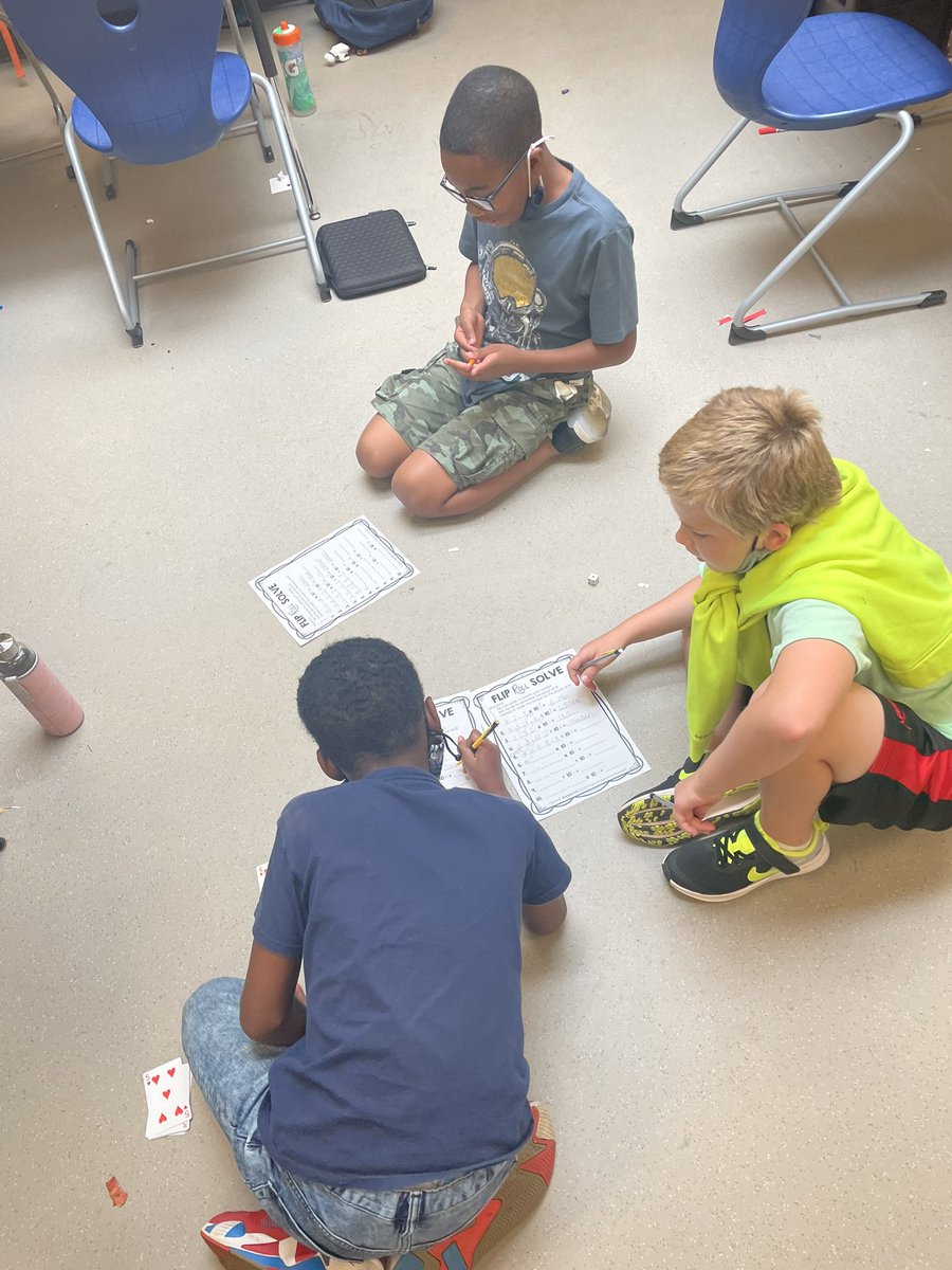 LeapinMrsL's tweet photo. Can’t leave out the #MathGuys too. Working collaboratively to play “Flip, Roll, Solve” to practice multiplying and dividing decimals by powers of 10! @LeaphartElem https://t.co/JPsUcUbhG9