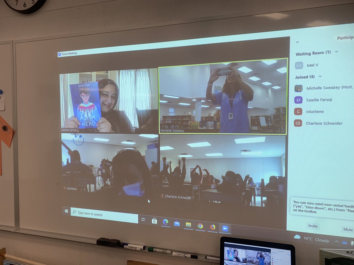 Thanks <a href="/SaadiaFaruqi/">Saadia Faruqi</a> for visiting our students virtually today to talk about your newest book Yusuf Azeem is Not a Hero! We also love your Yasmin books❤️ <a href="/SCDSB_Schools/">Simcoe County District School Board</a>
