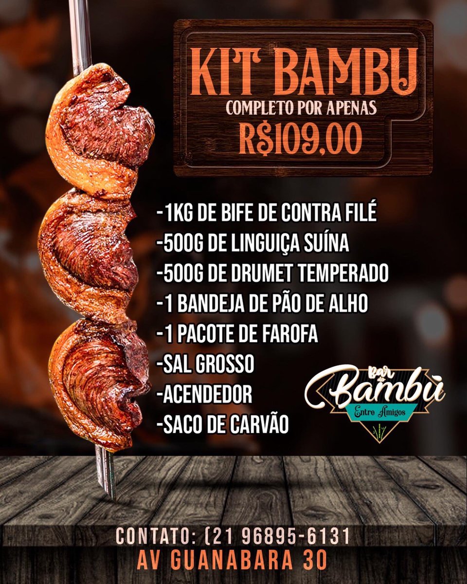 BardoBambu1's tweet photo. Queriam novidades? Então toma ✅
Agora temos os melhores kits churrasco em nossa loja,prepare a churrasqueira e aproveite seu dia com churrasco prático e de qualidade 😋🔥
#deliveryon✅
21 968956131 📲📲📲 https://t.co/NvkPv0nvE5