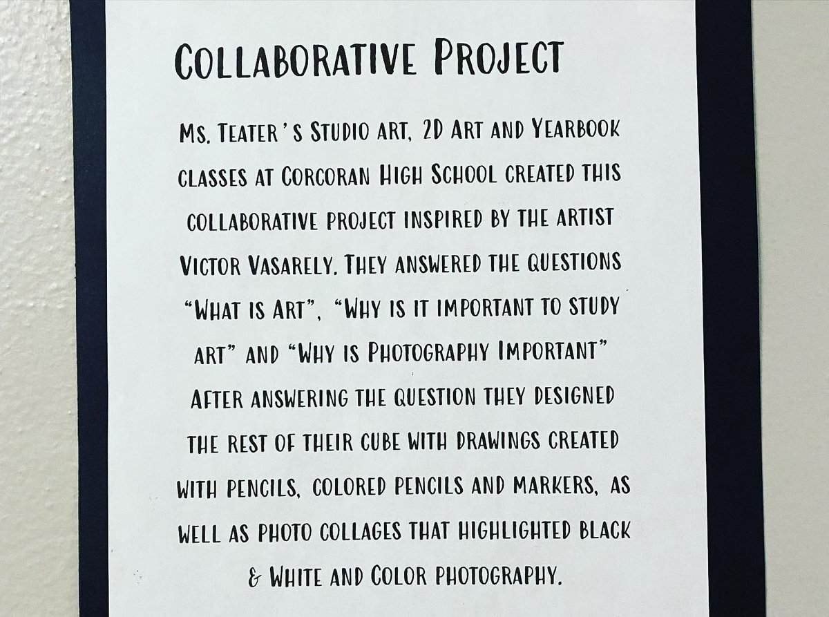 TeaterLisa's tweet photo. So happy to be back together with my students and showcasing some of their wonderful work at @syracuseschools District Office ✨❤️🖤🤍🐾 GO CTF
.
@CorcoranCougars @SCSDArts #ctf #syracusecityschools #highschoolart #collaborativeart #positivityposter #positivemessage https://t.co/zkaZQV8jn2