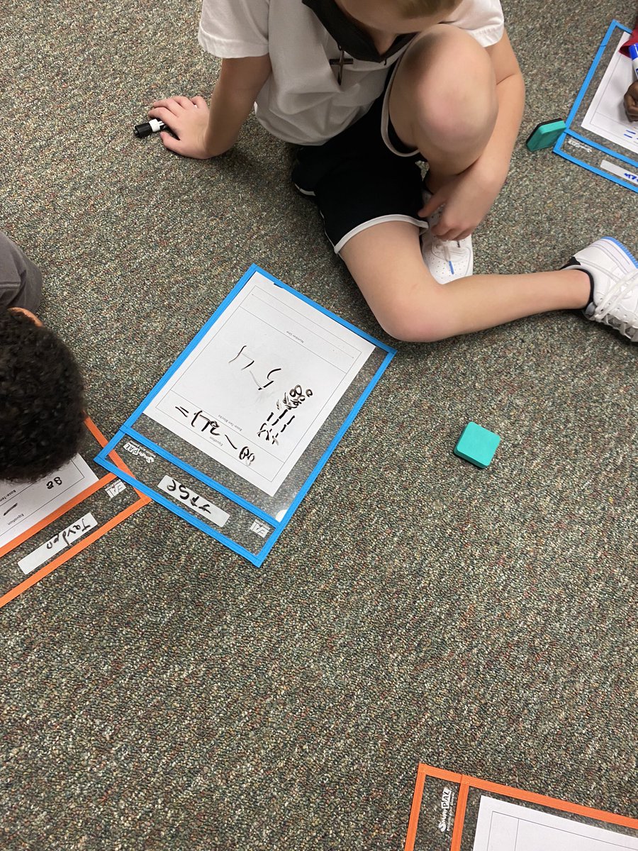 KShively02's tweet photo. We had to move our math class last minute and these mathematicians went with it. They did such a great job working through some 2 digit subtraction problems! #proud2bfses @KISDMathSquad @FSESFriendship https://t.co/BwaE4XfUAf
