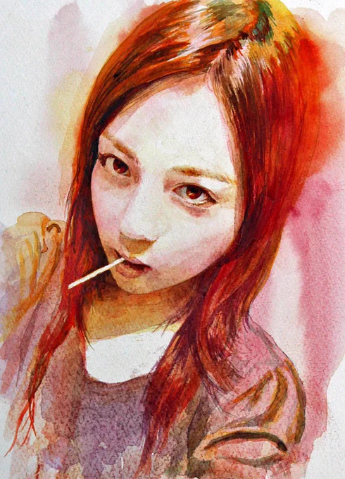 まなざし 再掲
透明水彩、ワトソン紙

#イラスト好きさんと繋がりたい 
#絵描きさんと繫がりたい 
#みんなで楽しむTwitter展覧会 
#イラスト #水彩
#Twitter文化祭2021 